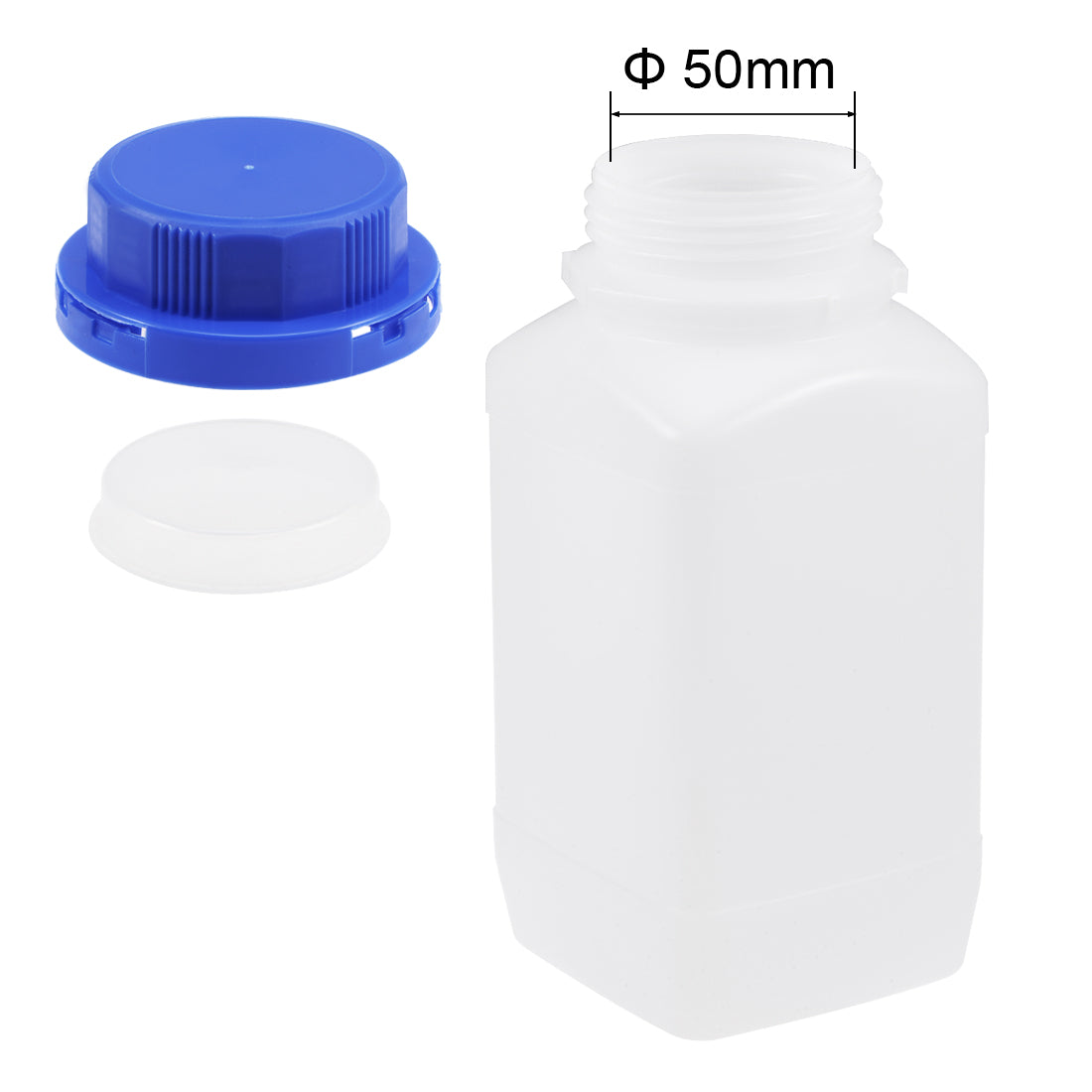 uxcell Uxcell Plastic Lab Chemical Reagent Bottle 650ml/22oz Wide Mouth Sample Sealing Liquid Storage Container Translucent 5pcs