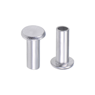 Harfington Uxcell 50 Stk. Aluminium Flachkopf Halbröhrennieten Silber M6x16mm