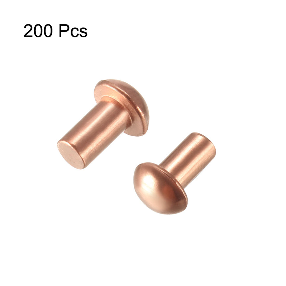 uxcell Uxcell 200 Pcs  Round Head Copper Solid Rivets Fasteners