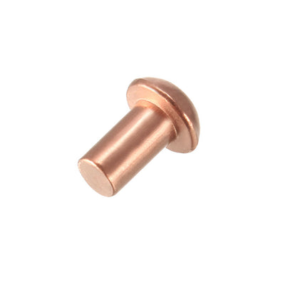 Harfington Uxcell 200 Pcs  Round Head Copper Solid Rivets Fasteners