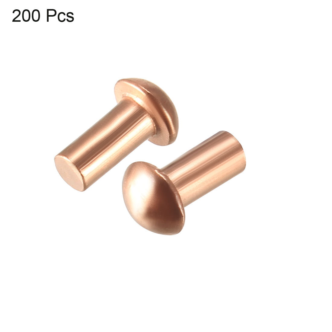 uxcell Uxcell 200 Pcs  Round Head Copper Solid Rivets Fasteners