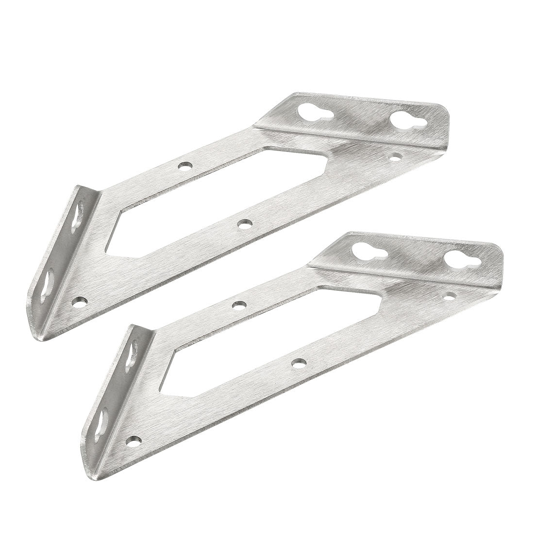 uxcell Uxcell Shelf Angle Bracket Joining Support Corner Brace, 105mm x 105mm,Stainless Steel Silver Tone, 4Pcs