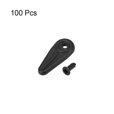 Harfington Uxcell Frame Turn Button, 3/4" Plastic Indicator Shape with Screws for Hanging Pictures, 100 Pcs (Black)