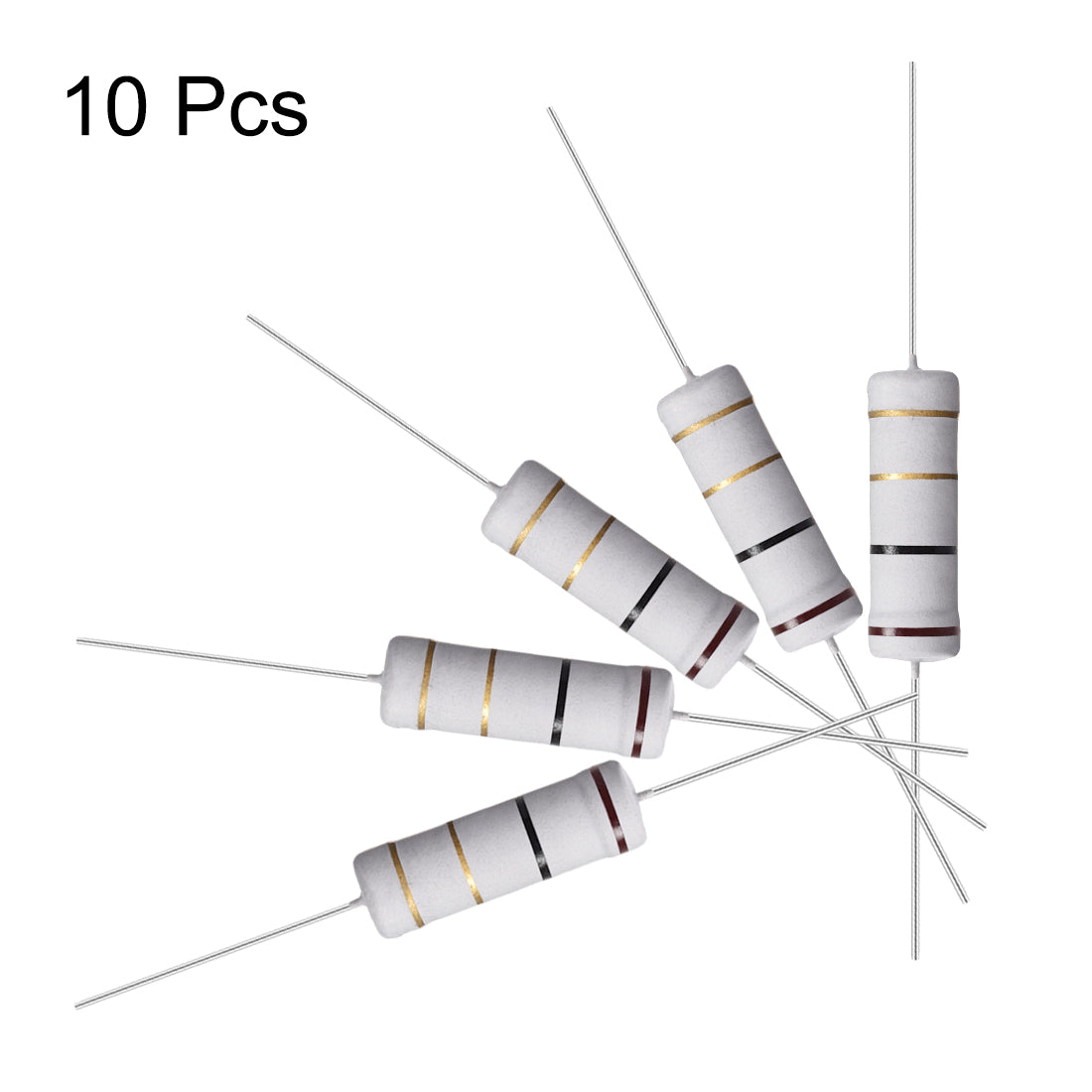 uxcell Uxcell 10Pcs 5W 5 Watt Metal Oxide Film Resistor Lead 1 Ohm ±5% Tolerance