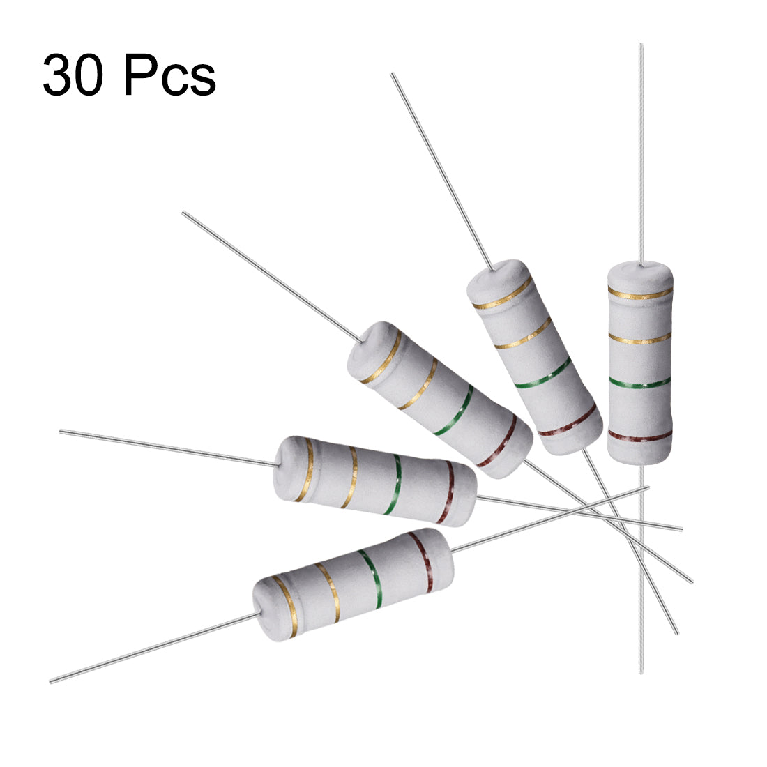 uxcell Uxcell 30Pcs 5W 5 Watt Metal Oxide Film Resistor Lead 1.5 Ohm ±5% Tolerance