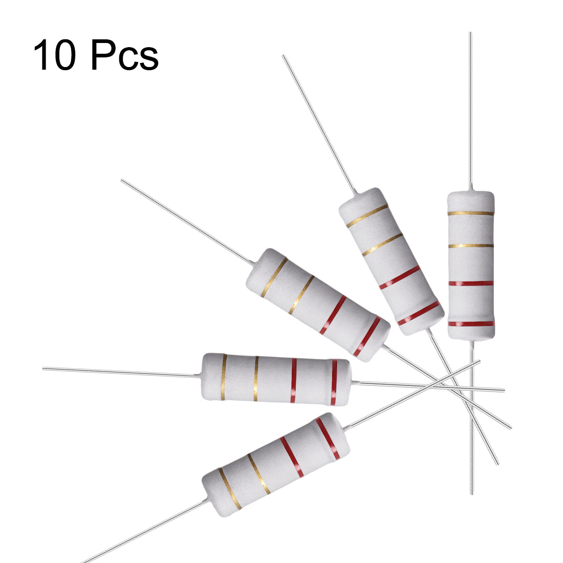 uxcell Uxcell 10Pcs 5W 5 Watt Metal Oxide Film Resistor Lead 2.2 Ohm ±5% Tolerance