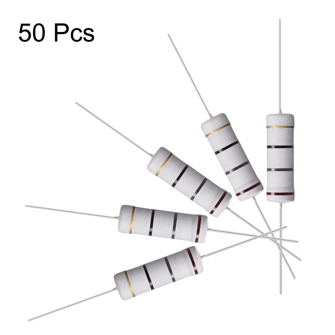 uxcell Uxcell 50Pcs 5W 5 Watt Metal Oxide Film Resistor Lead 18 Ohm ±5% Tolerance