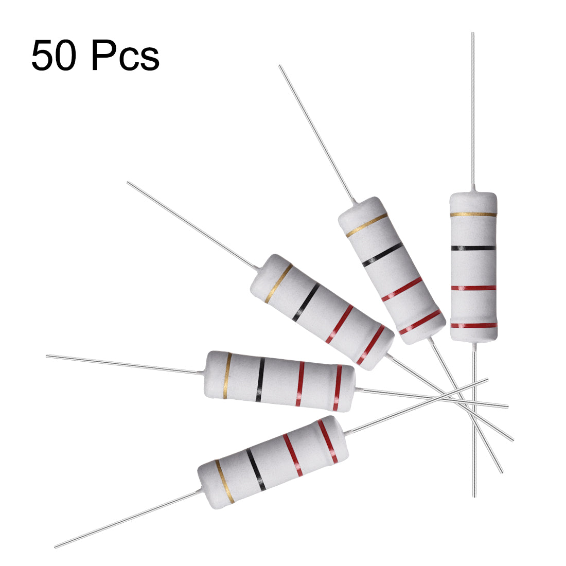 uxcell Uxcell 50Pcs 5W 5 Watt Metal Oxide Film Resistor Lead 22 Ohm ±5% Tolerance