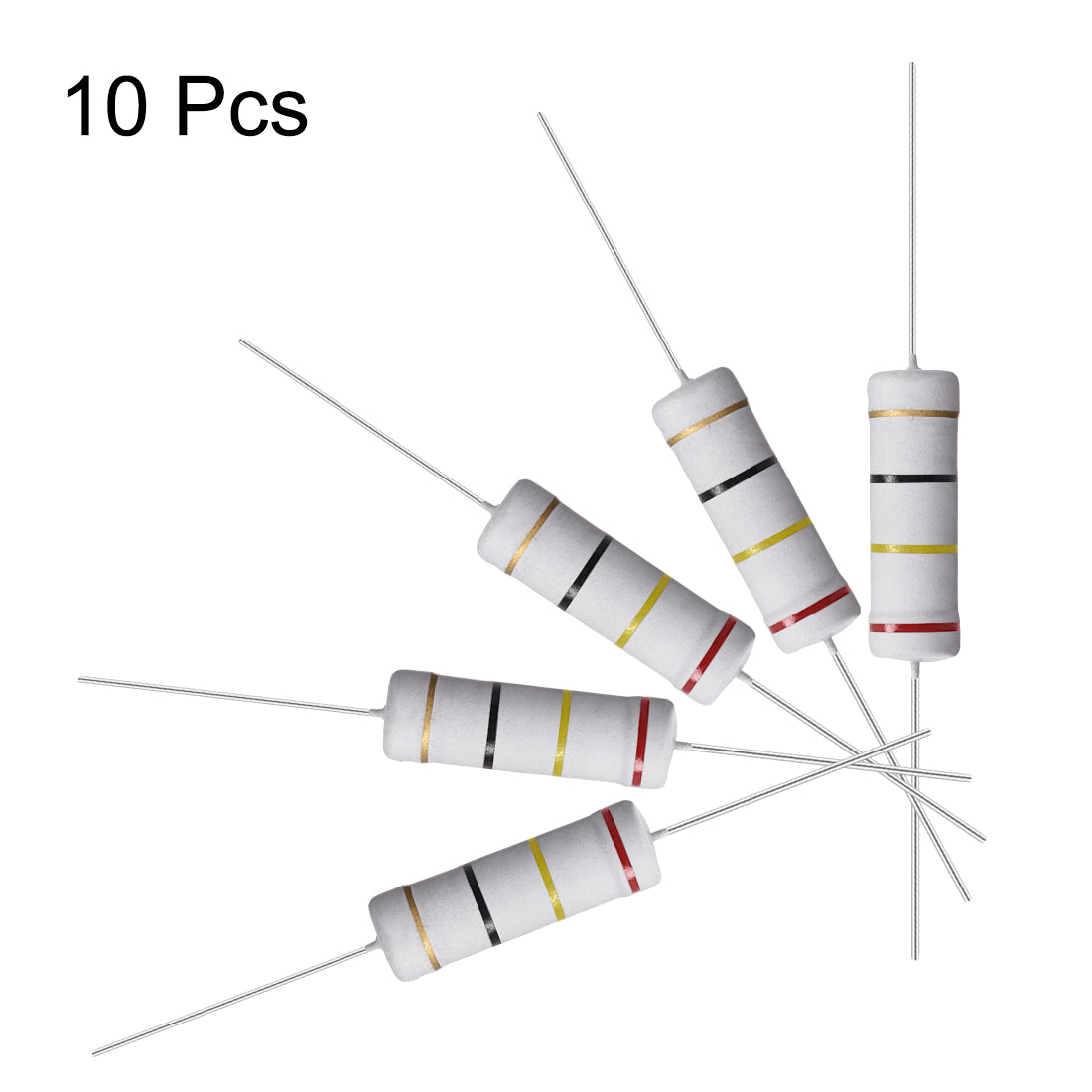 uxcell Uxcell 10Pcs 5W 5 Watt Metal Oxide Film Resistor Lead 24 Ohm ±5% Tolerance