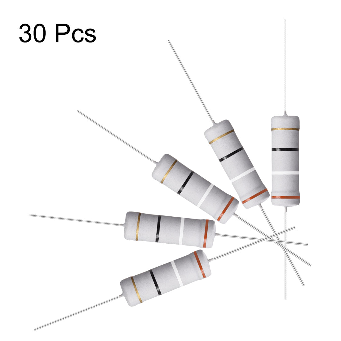 uxcell Uxcell 30Pcs 5W 5 Watt Metal Oxide Film Resistor Lead 39 Ohm ±5% Tolerance