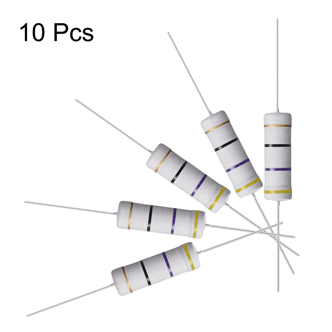 uxcell Uxcell 10 Pcs 5W Metal Oxide Film Resistor Lead 47 Ohm ±5% Tolerance