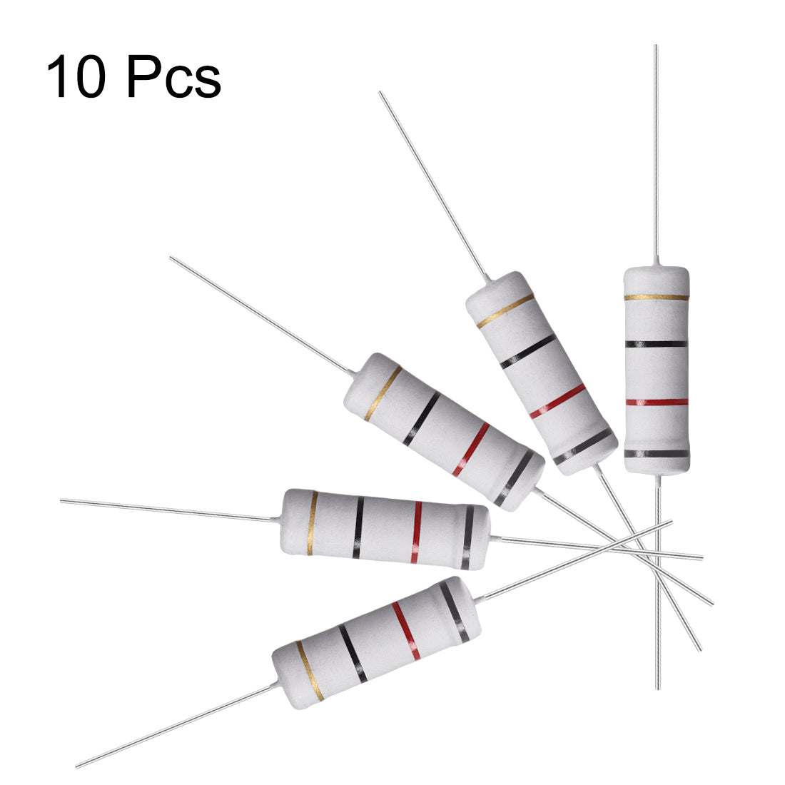 uxcell Uxcell 10 Pcs 5W 5 Watt Metal Oxide Film Resistor Lead 82 Ohm ±5% Tolerance