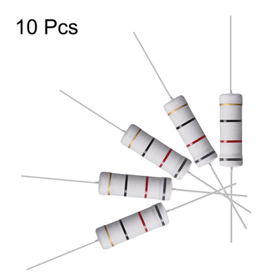 Harfington Uxcell 10 Pcs 5W 5 Watt Metal Oxide Film Resistor Lead 82 Ohm ±5% Tolerance