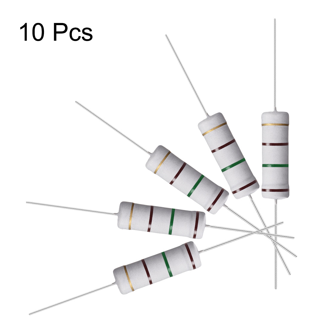 uxcell Uxcell 10 Pcs 5W 5 Watt Metal Oxide Film Resistor Axile Lead 150 Ohm ±5% Tolerance