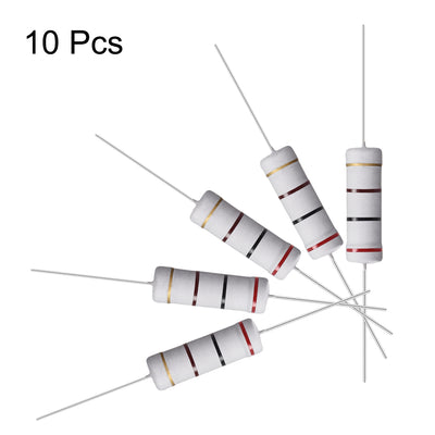 Harfington Uxcell 10 Pcs 5W 5 Watt Metal Oxide Film Resistor Axile Lead 200 Ohm ±5% Tolerance