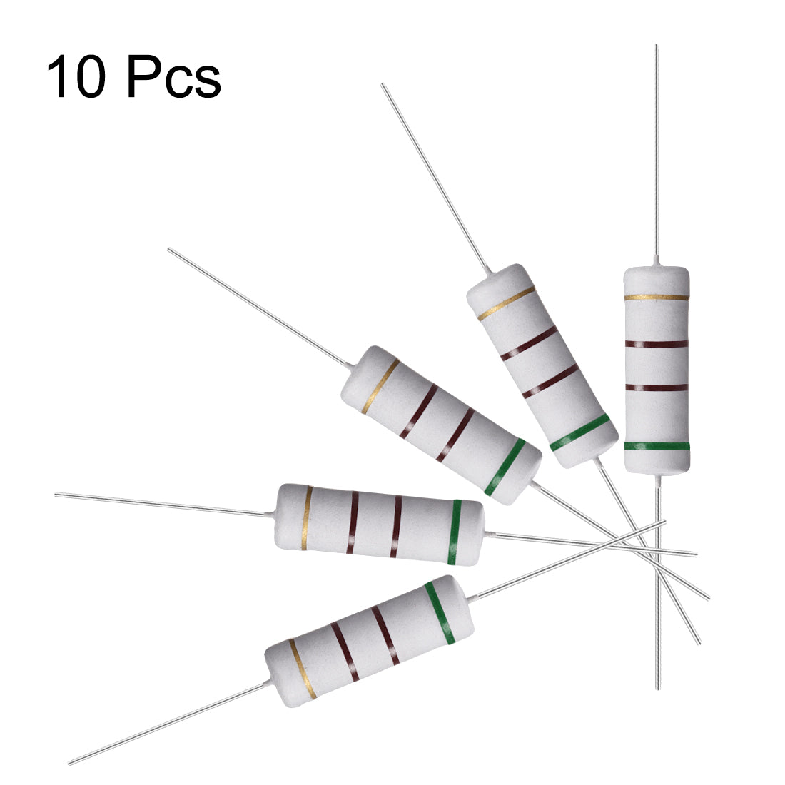 uxcell Uxcell 10 Pcs 5W 5 Watt Metal Oxide Film Resistor Lead 510 Ohm ±5% Tolerance