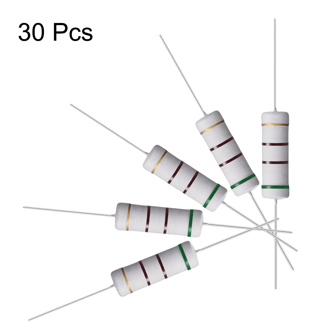 uxcell Uxcell 30 Pcs 5W 5 Watt Metal Oxide Film Resistor Axile Lead 510 Ohm ±5% Tolerance