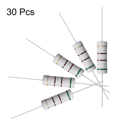 Harfington Uxcell 30 Pcs 5W 5 Watt Metal Oxide Film Resistor Axile Lead 510 Ohm ±5% Tolerance