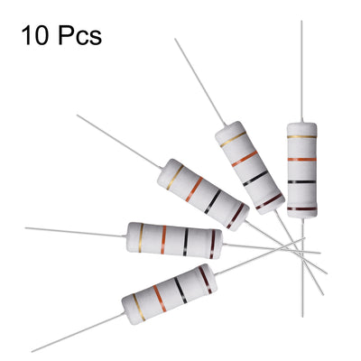 Harfington Uxcell 10 Pcs 5W 5 Watt Metal Oxide Film Resistor Lead 10K Ohm ±5% Tolerance