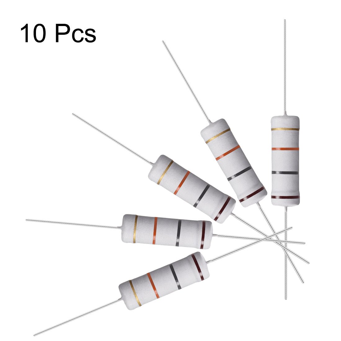 uxcell Uxcell 10 Pcs 5W 5 Watt Metal Oxide Film Resistor Axile Lead 18K Ohm ±5% Tolerance