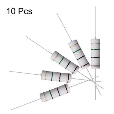 Harfington Uxcell 10 Pcs 5W 5 Watt Metal Oxide Film Resistor Axile Lead 1M Ohm ±5% Tolerance