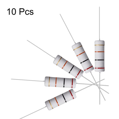 Harfington Uxcell 10 Pcs 5W 5 Watt Metal Oxide Film Resistor Lead 20K Ohm ±5% Tolerance