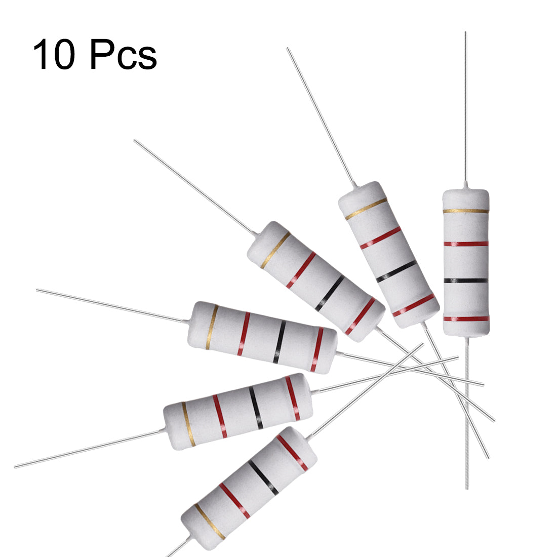 uxcell Uxcell 10 Pcs 5W 5 Watt Metal Oxide Film Resistor Axile Lead 2K Ohm ±5% Tolerance