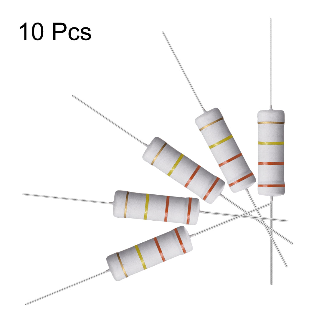 uxcell Uxcell 10 Pcs 5W 5 Watt Metal Oxide Film Resistor Axile Lead 330K Ohm ±5% Tolerance