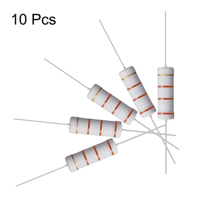 Harfington Uxcell 10 Pcs 5W 5 Watt Metal Oxide Film Resistor Axile Lead 33K Ohm ±5% Tolerance