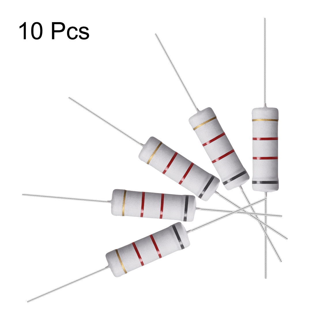 uxcell Uxcell 10 Pcs 5W 5 Watt Metal Oxide Film Resistor Axile Lead 8.2K Ohm ±5% Tolerance