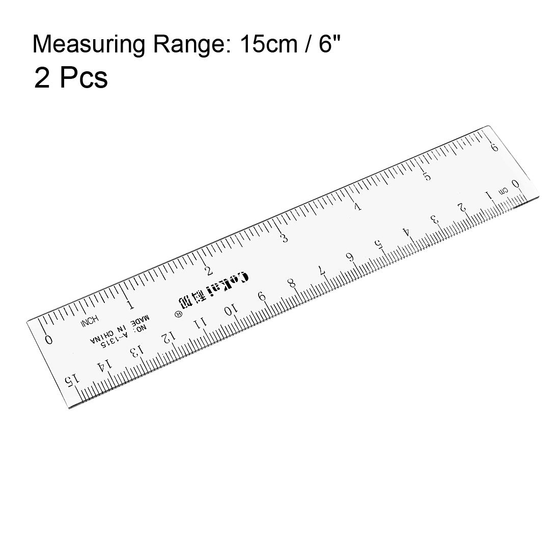 uxcell Uxcell Straight Ruler Measuring Tool 15cm 6 Inch Metric Inch Plastic for Engineering Office Architect and Drawing 2pcs