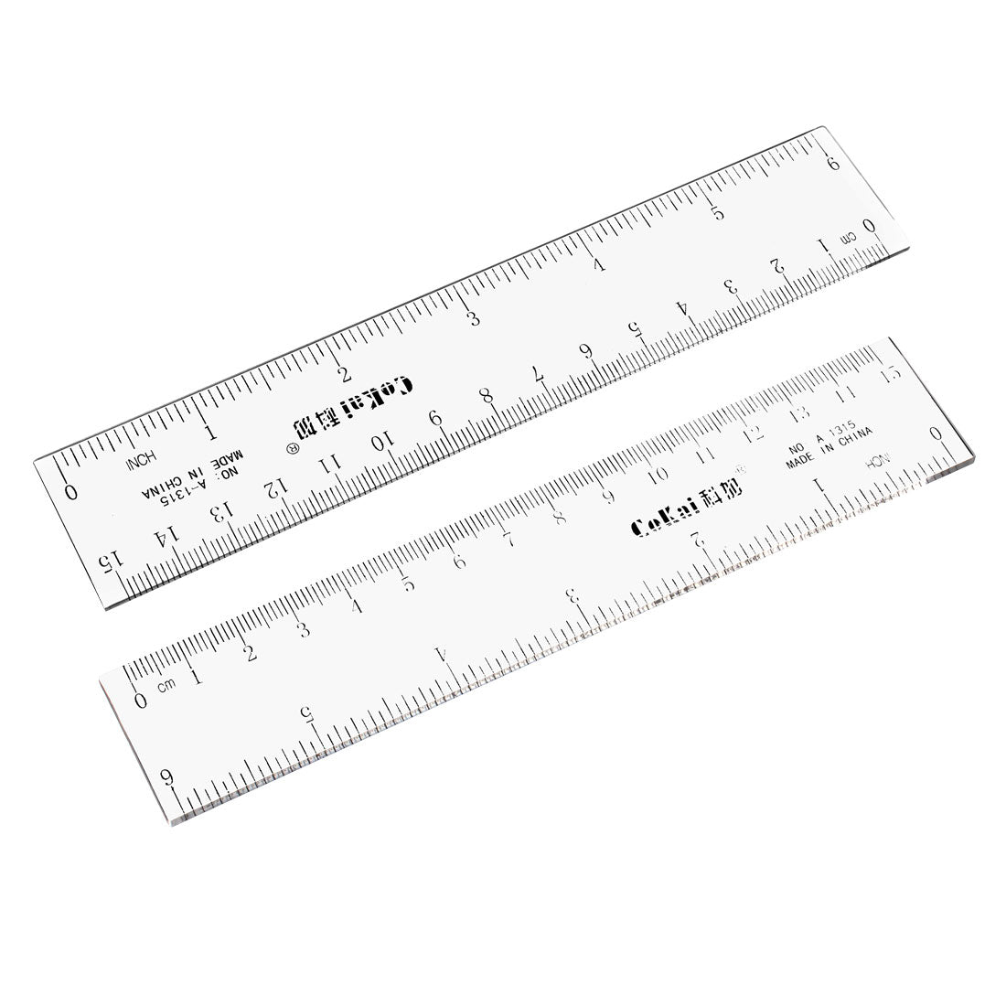 uxcell Uxcell Straight Ruler Measuring Tool 15cm 6 Inch Metric Inch Plastic for Engineering Office Architect and Drawing 2pcs