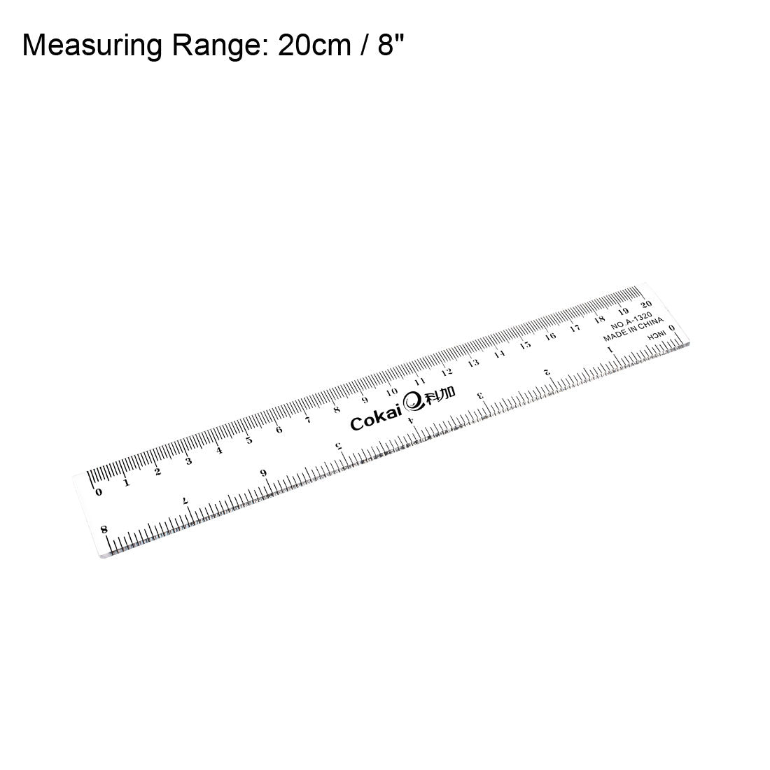 uxcell Uxcell Straight Ruler Measuring Tool 20cm 8 Inch Metric Inch Plastic for Engineering Office Architect and Drawing