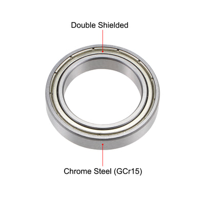 Harfington Uxcell Deep Groove Ball Bearings Thin Section Double Shielded Chrome Steel