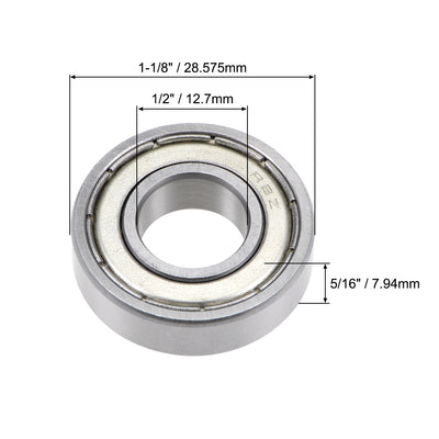 Harfington Uxcell Deep Groove Ball Bearings Inch Double Shielded Chrome Steel ABEC1