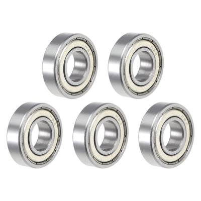 Harfington Uxcell Deep Groove Ball Bearing Double Shielded Chrome Roller Bearings