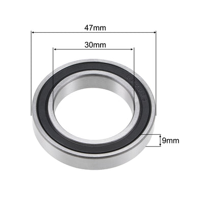 Harfington Uxcell Deep Groove Ball Bearing Double Sealed Chrome Steel P0 Z1 Metric Bearings