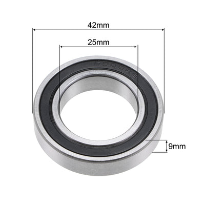 Harfington Uxcell Deep Groove Ball Bearing Double Seal Chrome Steel P0 Z1 Metric Bearings