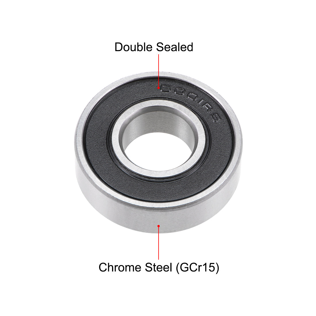 uxcell Uxcell Deep Groove Ball Bearing Double Sealed ABEC-3 Z1 Bearing