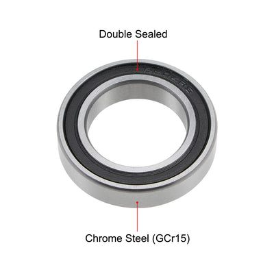 Harfington Uxcell Deep Groove Ball Bearings Thin Section Double Sealed Chrome Steel Z1