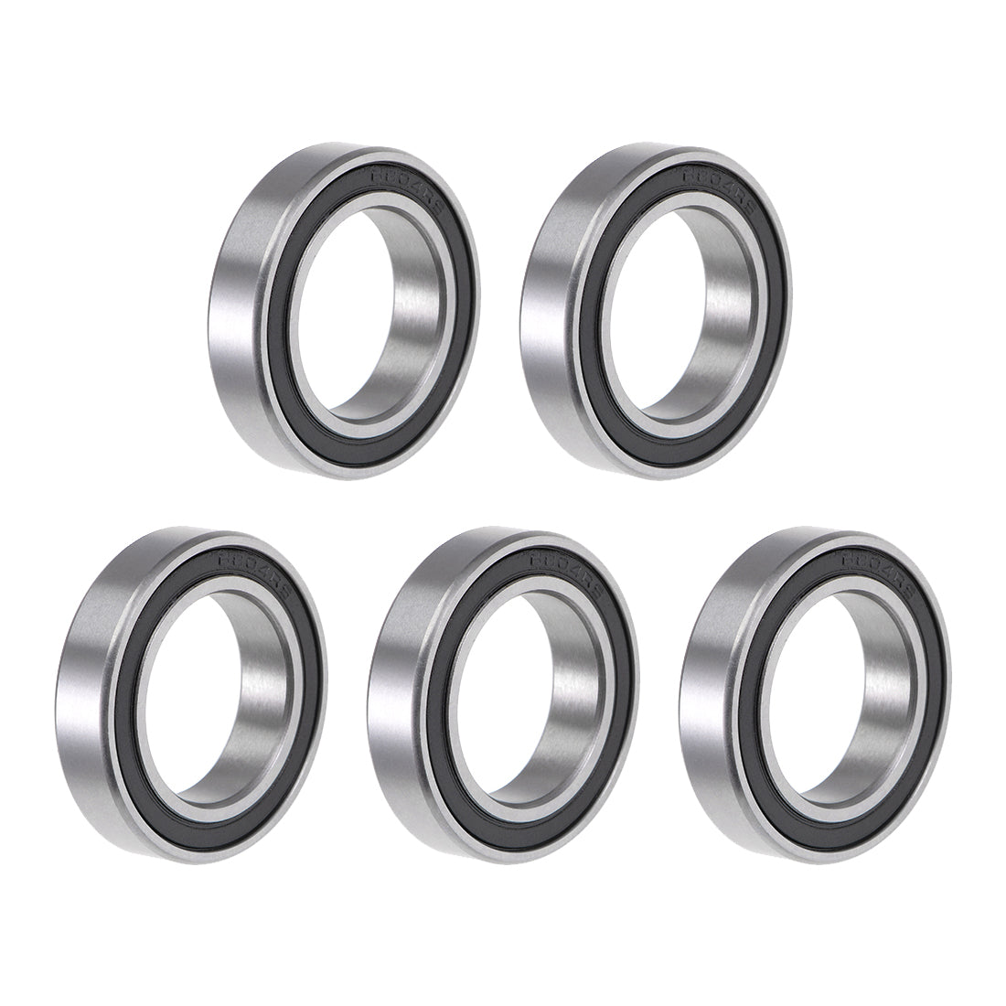 uxcell Uxcell 6804-2RS Ball Bearing 20x32x7mm Double Sealed ABEC-1 Bearings 5pcs