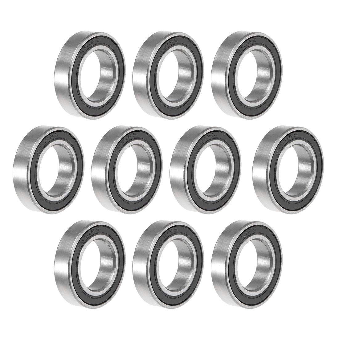 uxcell Uxcell 6801-2RS Ball Bearing 12x21x5mm Double Sealed ABEC-1 Bearings 10pcs