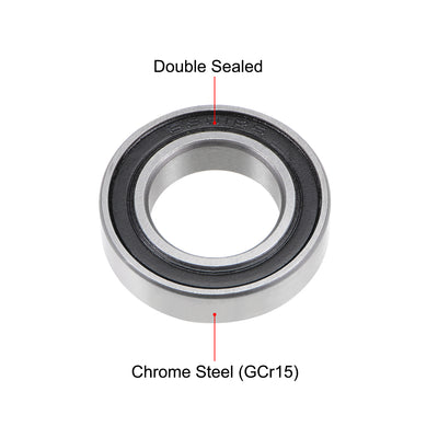 Harfington Uxcell Deep Groove Ball Bearings Thin Section Double Sealed Chrome Steel Bearings