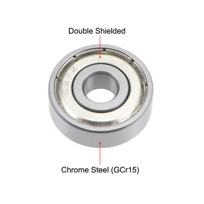 Harfington Uxcell Deep Groove Ball Bearings Metric Double Shielded Chrome Steel ABEC3 Z1