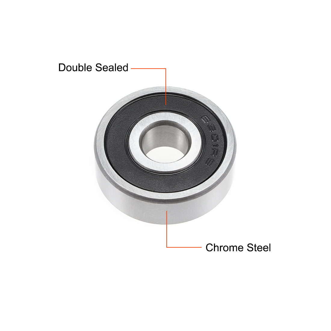 uxcell Uxcell Deep Groove Ball Bearings Metric Double Sealed Chrome Steel ABEC-3 Z1