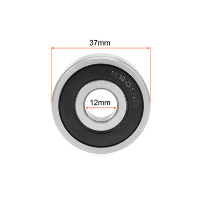 Harfington Uxcell Deep Groove Ball Bearings Metric Double Sealed Chrome Steel ABEC-3 Z1