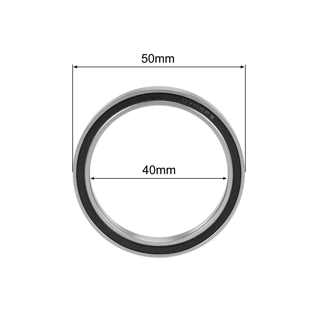 uxcell Uxcell 6708-2RS Ball Bearing 40x50x6mm Double Sealed ABEC-3 Bearings