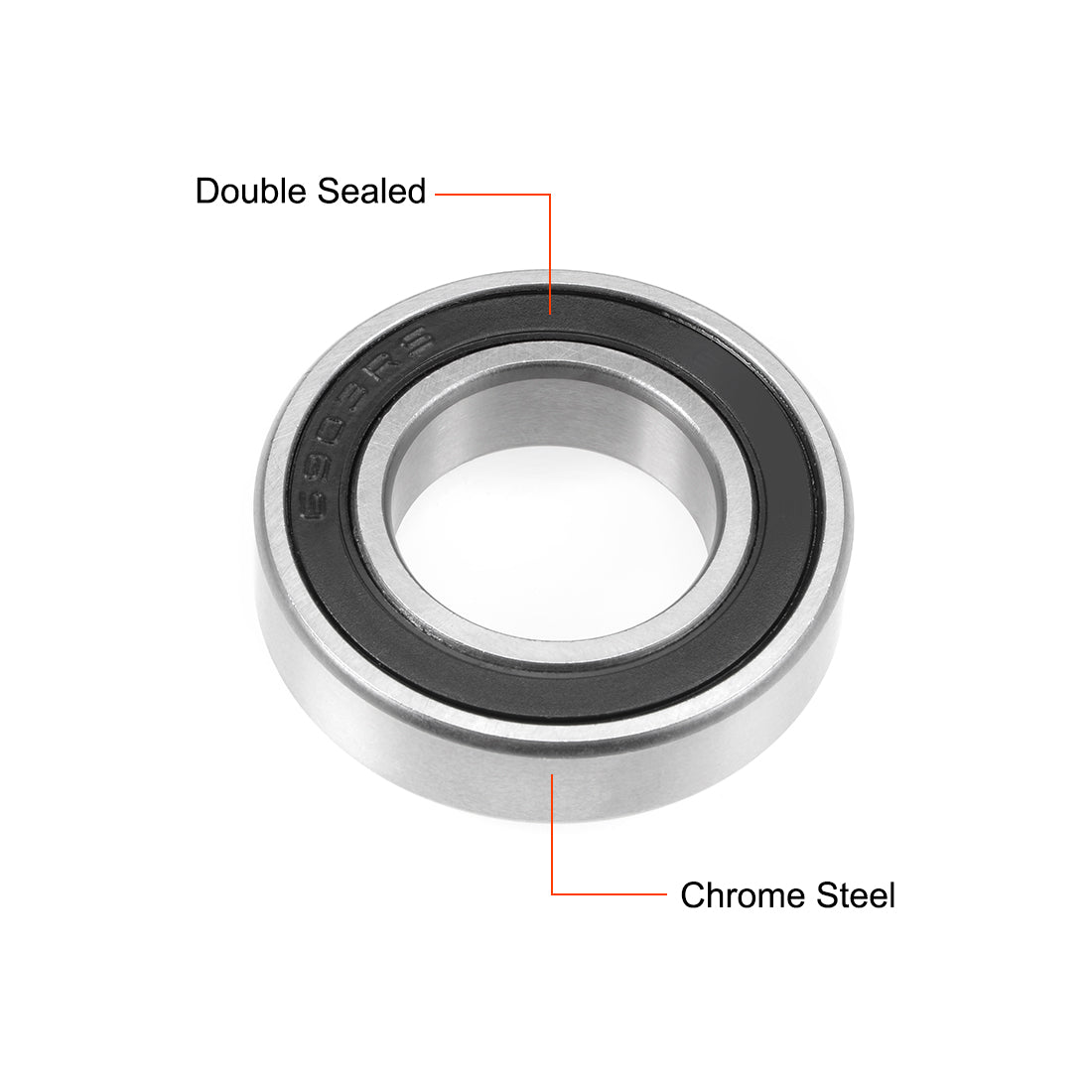 uxcell Uxcell Deep Groove Ball Bearings Metric Double Sealed Chrome Steel ABEC-3 Z1