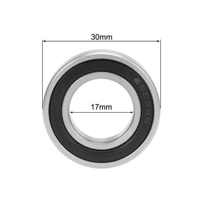 Harfington Uxcell Deep Groove Ball Bearings Metric Double Sealed Chrome Steel ABEC-3 Z1