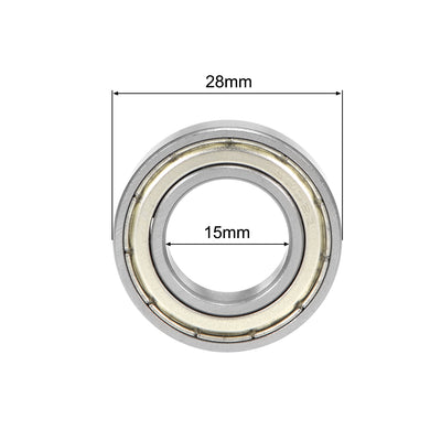 Harfington Uxcell Deep Groove Ball Bearings Metric Double Shielded Chrome Steel ABEC3 Z1